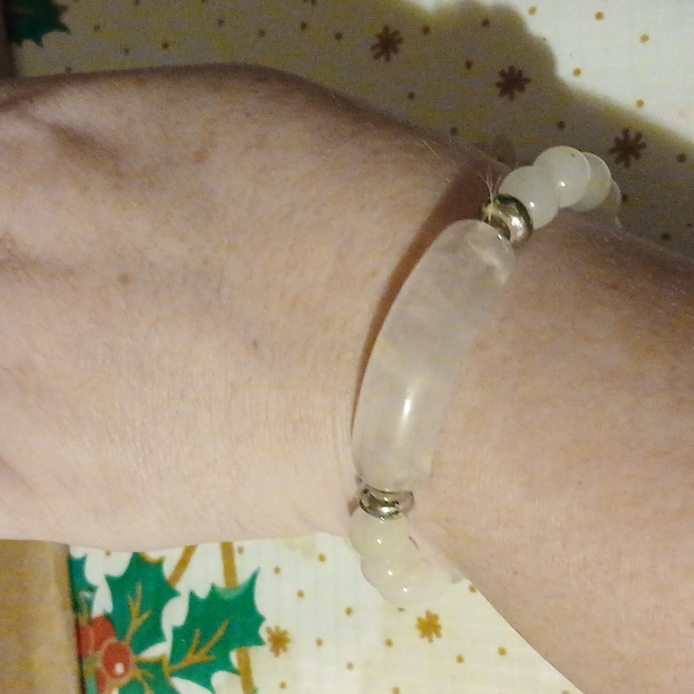 White Quartz Beaded Bracelet